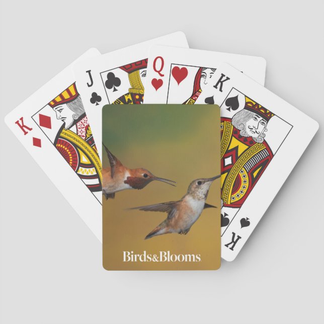 Floating Rufous Hummingbird Poker Cards (Back)