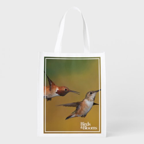 Floating Rufous Hummingbird Reusable Grocery Bag