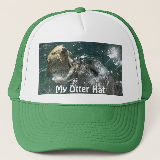 Floating Sea Otter "My Otter Hat!" Trucker Hat (Front)