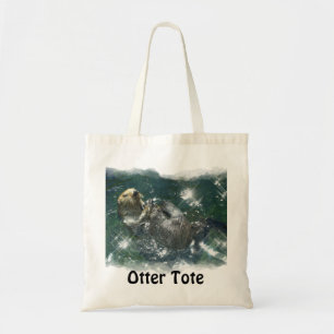 Floating Sea Otter Shopping Tote Series Bag