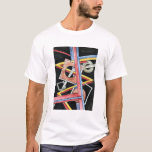 Floating Shapes-Hand Painted Modern Geometric Art T-Shirt