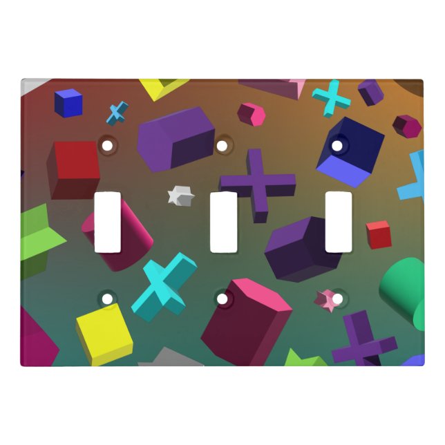 Floating Shapes Three Demensional  Light Switch Cover (Front)