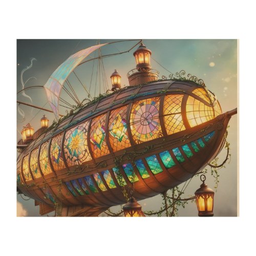 Floating Ship In The Sky Wood Wall Art