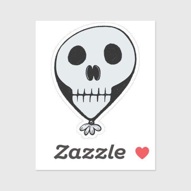 Floating Skull  Balloon Sticker (Sheet)