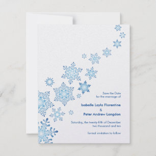 Floating Snowflakes Save the Date Wedding