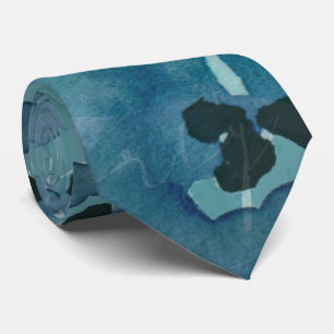 Floating Teal Watercolor Neck Tie