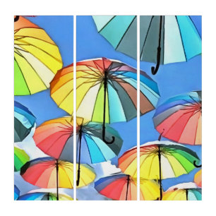 Floating Umbrella Sky Whimsical Parasols Art