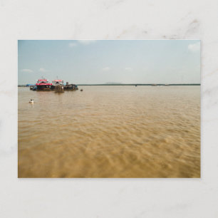 Floating Village Shop in Lake, Cambodia Postcard