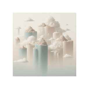 Floating Waterfall Islands in Minimal Surreal Styl Gallery Wrap