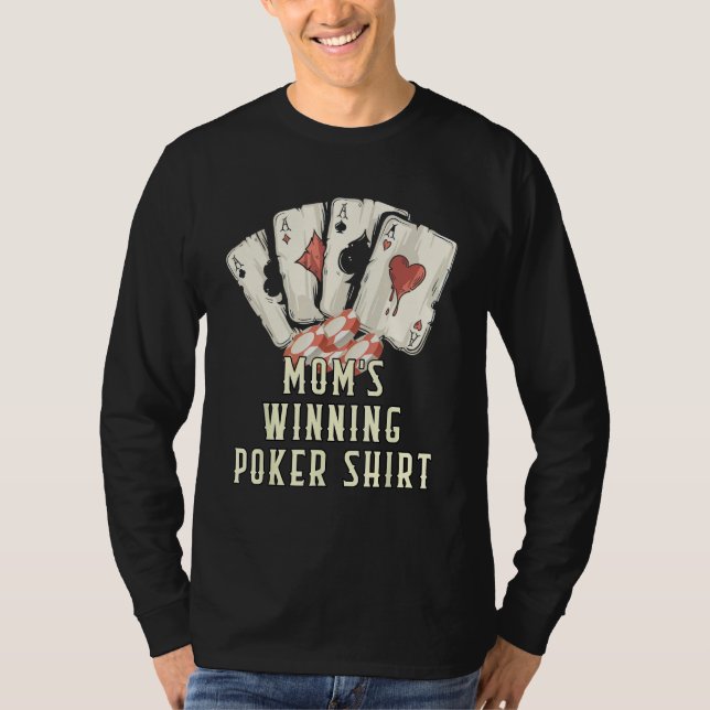 Floating Whales Pool Chips  Poker Humor Card Game T-Shirt (Front)