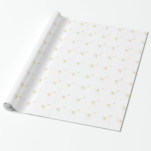 Floating Yellow Dandelion Seeds Wrapping Paper