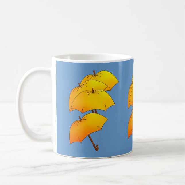 Floating yellow umbrella coffee mug (Left)