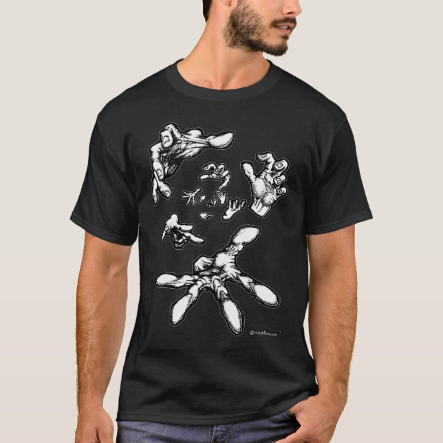 Floating Zombie Hands Surreal T-shirt (Front)