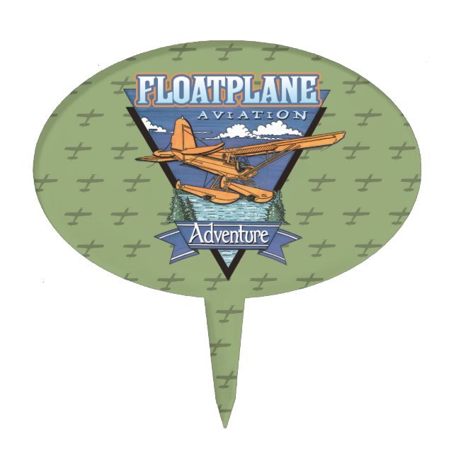 Floatplane Aviation Adventure Cake Topper (Front)