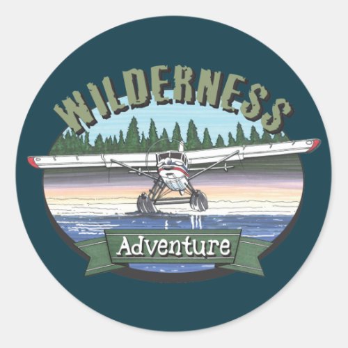 Floatplane Aviation Wilderness Adventure Classic Round Sticker