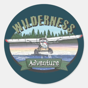 Floatplane Aviation Wilderness Adventure Classic Round Sticker