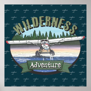 Floatplane Aviation Wilderness Adventure Poster