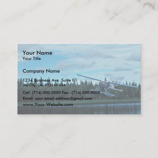 Customizable Floatplane Landing Business Card