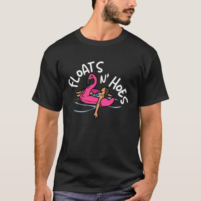 Floats and Hoes Canoe River Trip Float Day  Lake T-Shirt (Front)