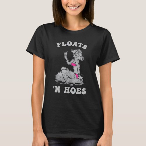 Floats And Hoes  Float Trip Tubing River Pink Biki T_Shirt