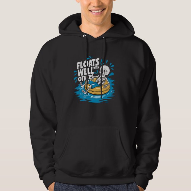 Floats Well With Others Funny Tubing River Summer  Hoodie (Front)