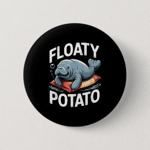 Floaty Tatoes Manatee Funny Sea Cow Ocean Animal L Button
