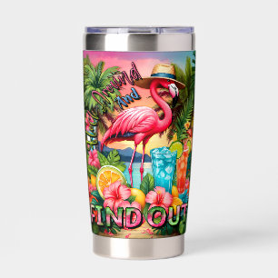 Flock Around and Find Out Summer Pink Flamingo Insulated Tumbler