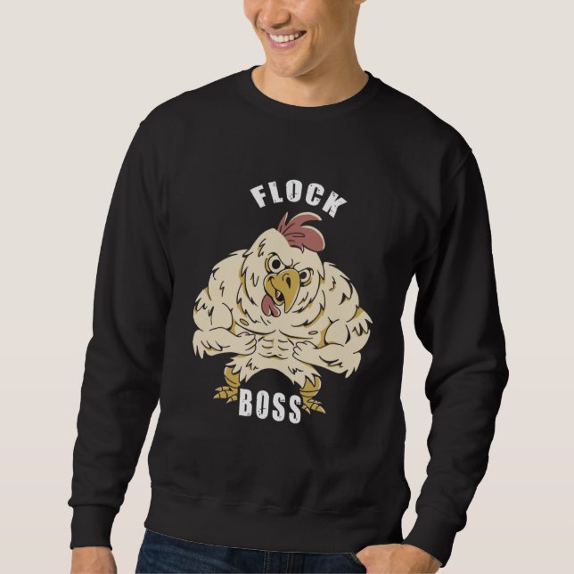 Flock Boss flock Boss Huhn Love  Roosters Sweatshirt (Front)