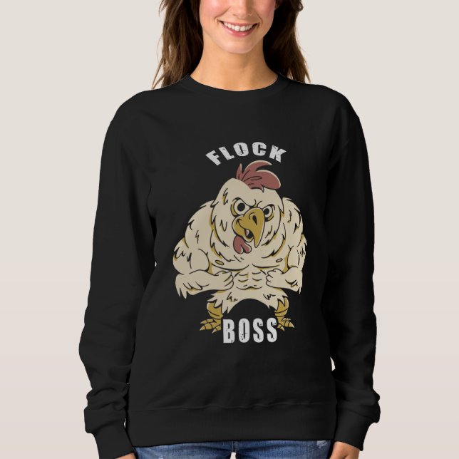 Flock Boss flock Boss Huhn Love  Roosters Sweatshirt (Front)