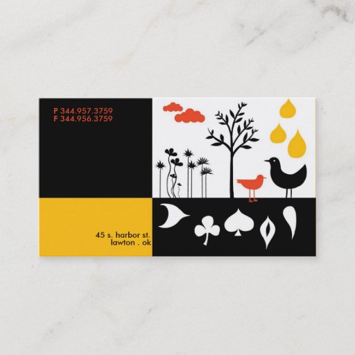 Customizable Flock Drops Business Card