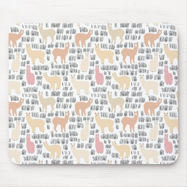 Flock Of Alpacas Pattern Mouse Pad (Front)