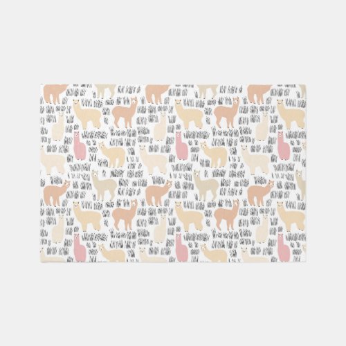 Flock Of Alpacas Pattern Rug