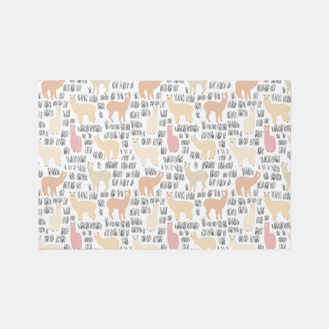 Flock Of Alpacas Pattern Rug (Front)