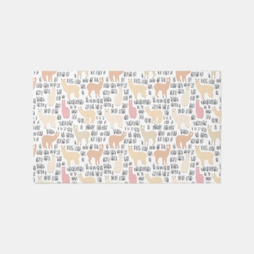 Flock Of Alpacas Pattern Rug