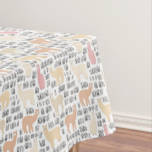 Flock Of Alpacas Pattern Tablecloth