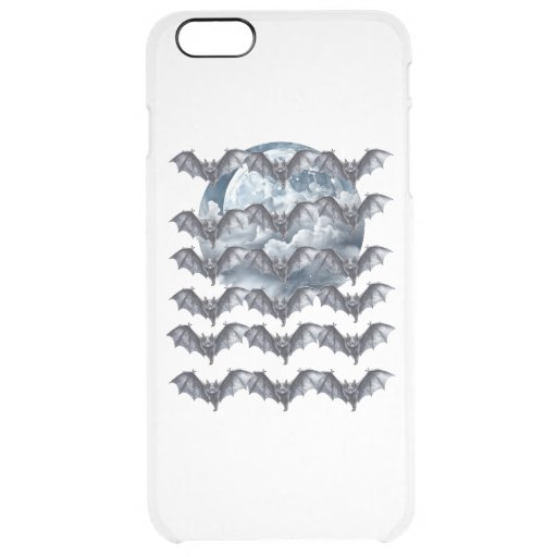 flock of bats under the white light of halloween u clear iPhone 6 plus case