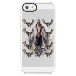 flock of bats under the white light of halloween u clear iPhone SE/5/5s case