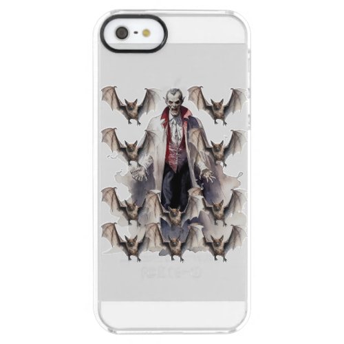 flock of bats under the white light of halloween u clear iPhone SE55s case
