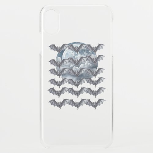 flock of bats under the white light of halloween u iPhone XS max case
