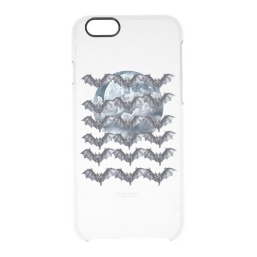 flock of bats under the white light of halloween u clear iPhone 66S case