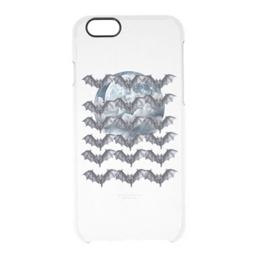 flock of bats under the white light of halloween u clear iPhone 6/6S case