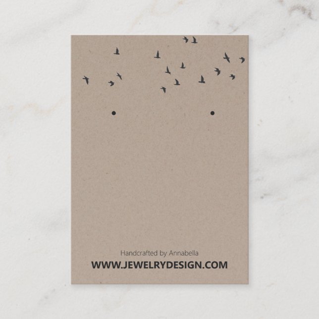  ©Flock of Birds Kraft Earring Jewelry Display Business Card (Front)