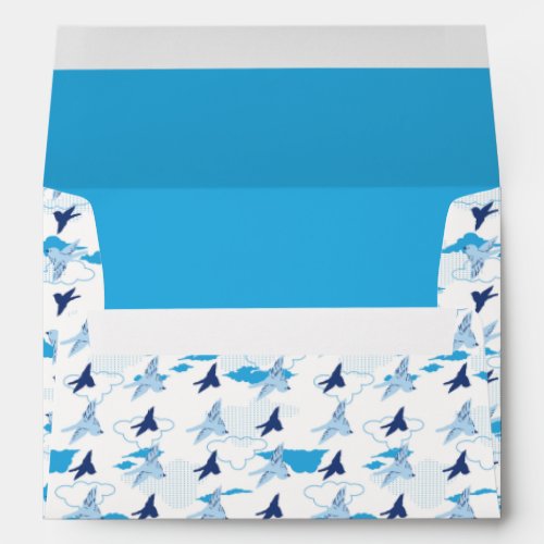 Flock of Blue Birds Pattern Envelope