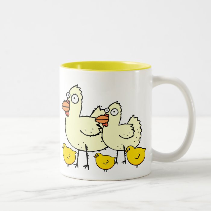 Flock of Chickens Cartoon Coffee Mug