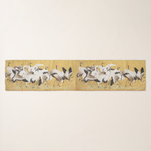 Flock of Cranes Luxury Japanese Silk Scarf