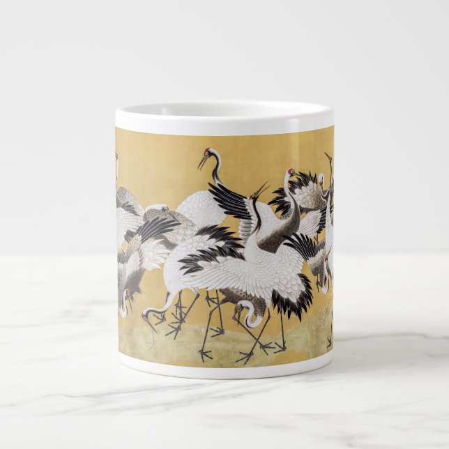 Flock of Cranes (right side) by Ishida Yutei Giant Coffee Mug (Front)