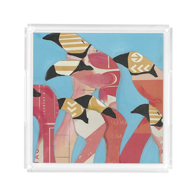 Flock of Flamingos Acrylic Tray (Front)
