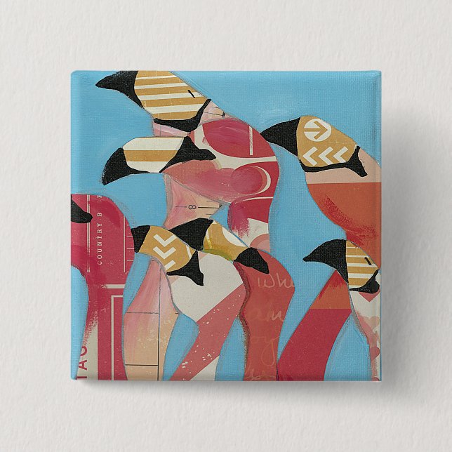 Flock of Flamingos Button (Front)