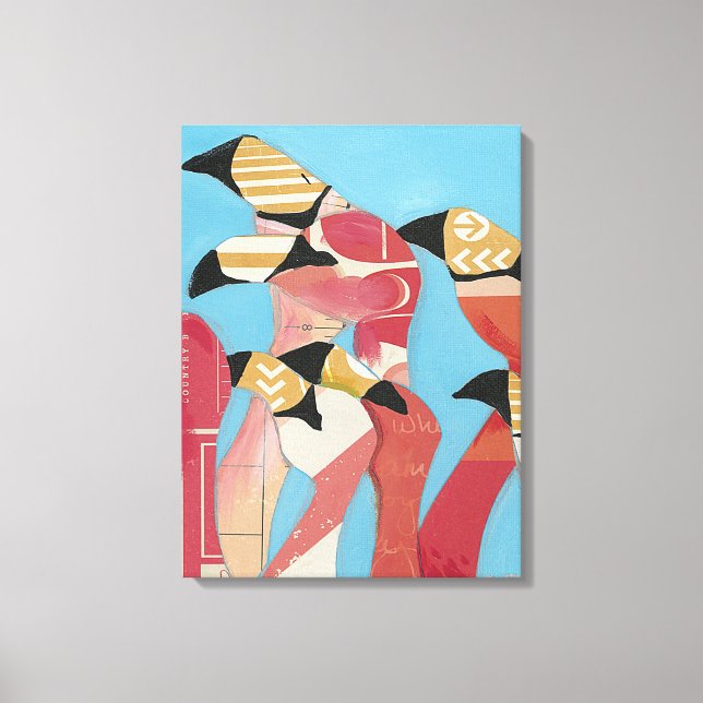 Flock of Flamingos Canvas Print (Front)