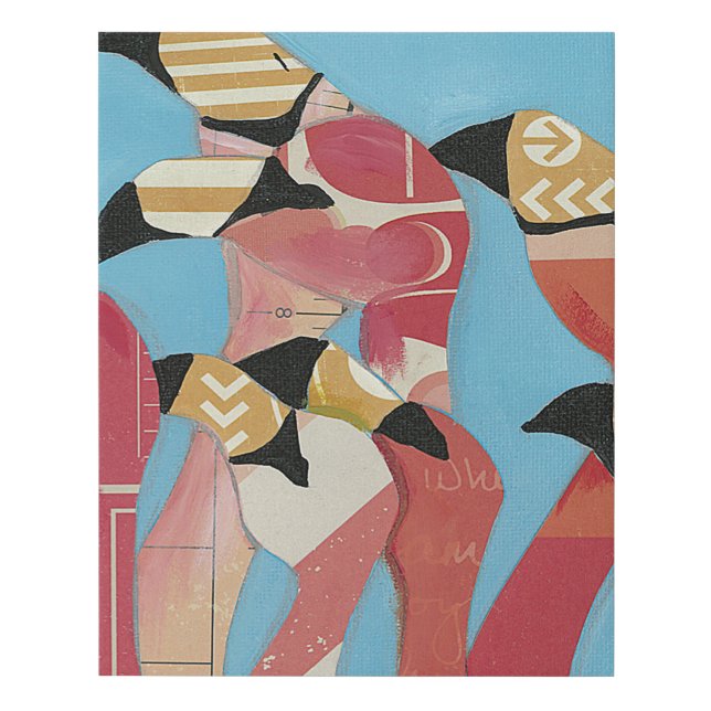 Flock of Flamingos Faux Canvas Print (Front)